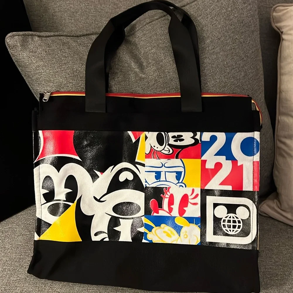 Disney World Parks 2021 Limited Release, Mickey & Friends Bright Canvas Tote Bag - Picture 1 of 16